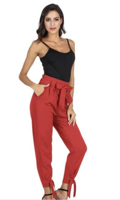 Red Crop Pants