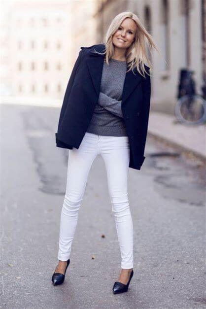 How to Transition White Jeans Into Fall