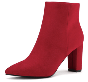 Red suede boots