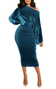 blue velvet dress