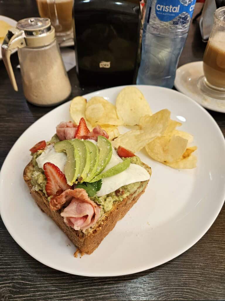Avocado toast at Cafe Central Mid or Friends located in Merida, Mexico