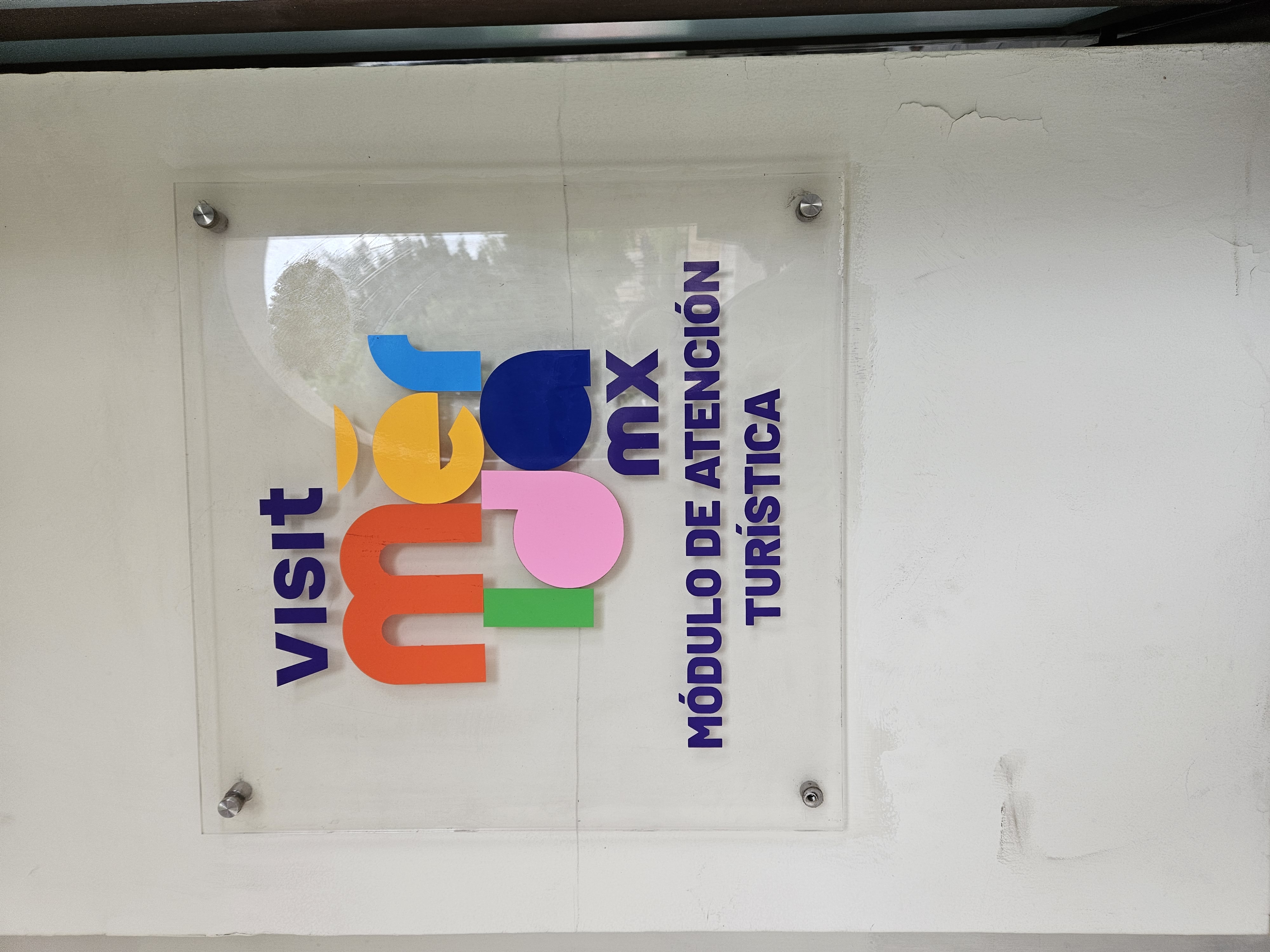 Colorful tourist sign located in the main plaza of Merida Mexico