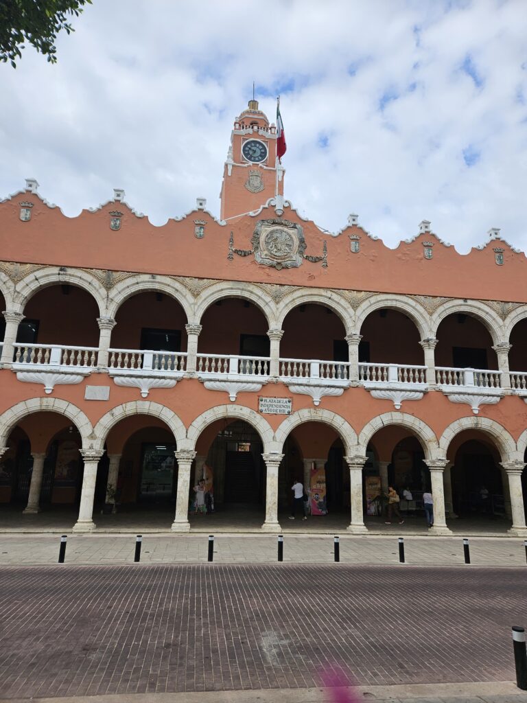 Main plaza building in Merida Mexico