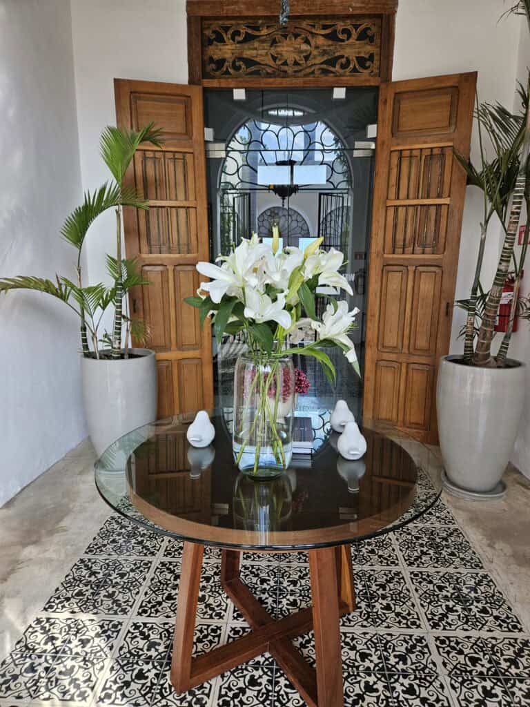 Entrance foyer of Mas Palomas Concept House in Merida Mexico