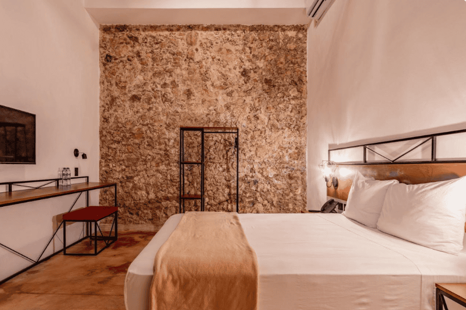 A photo of the room at the Hotel HO in Merida Mexico