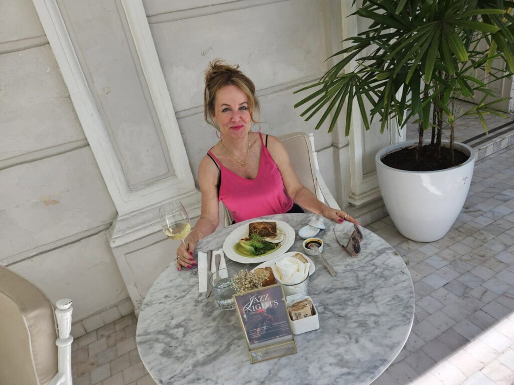 Me having lunch at Casa T'HO in Merida Mexico after walking the Paseo De Montejo