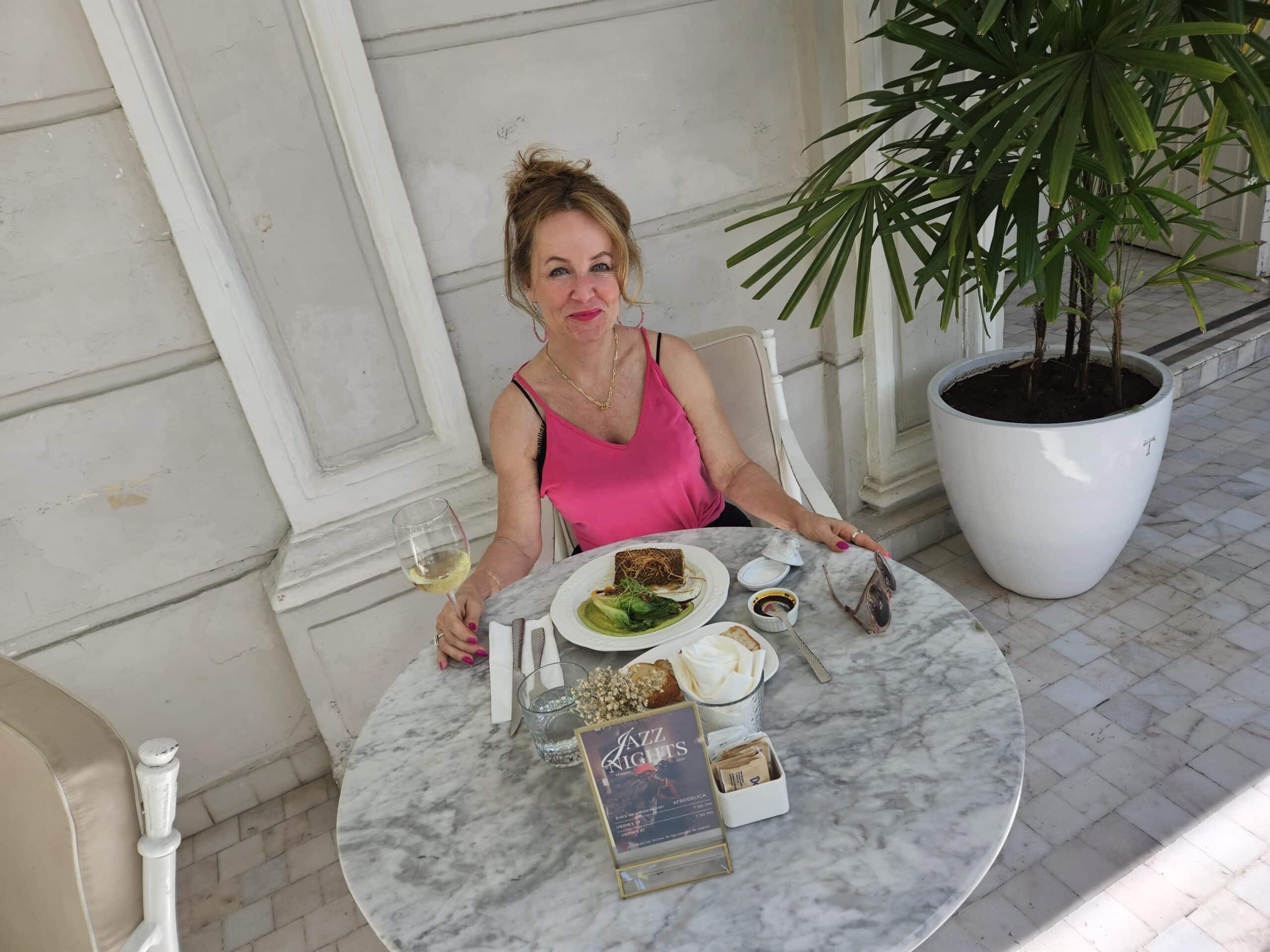 Me having lunch at Casa T'HO in Merida Mexico after walking the Paseo De Montejo