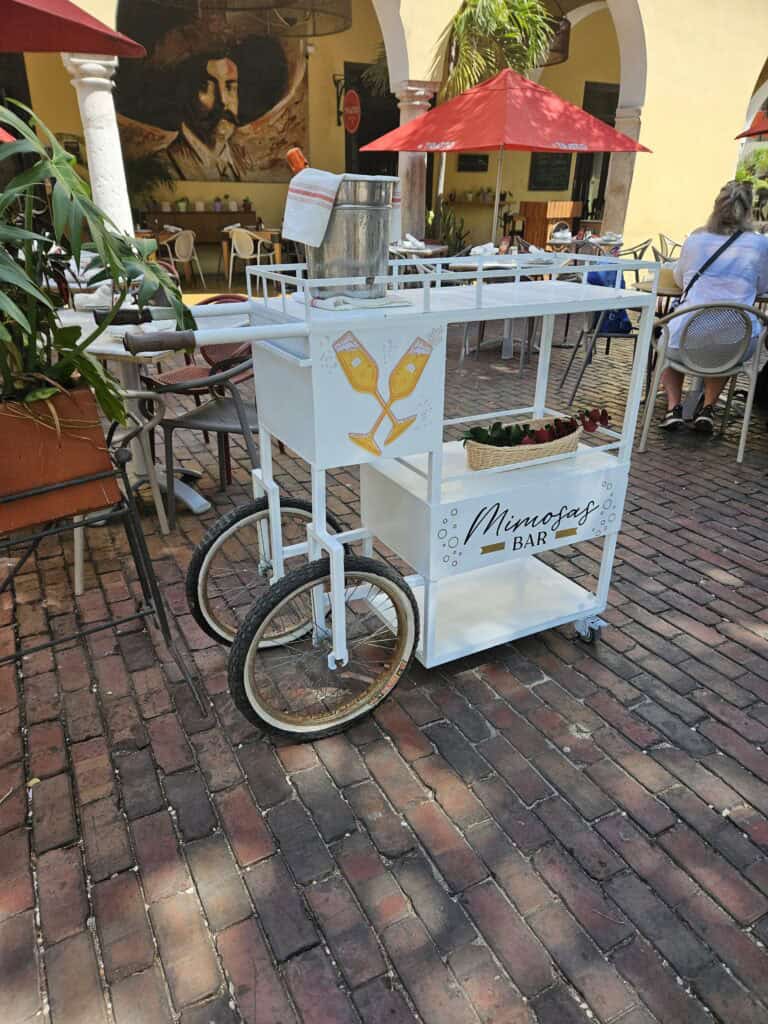 Drink cart located in the Santa Lucia Park in Merida, Mexico