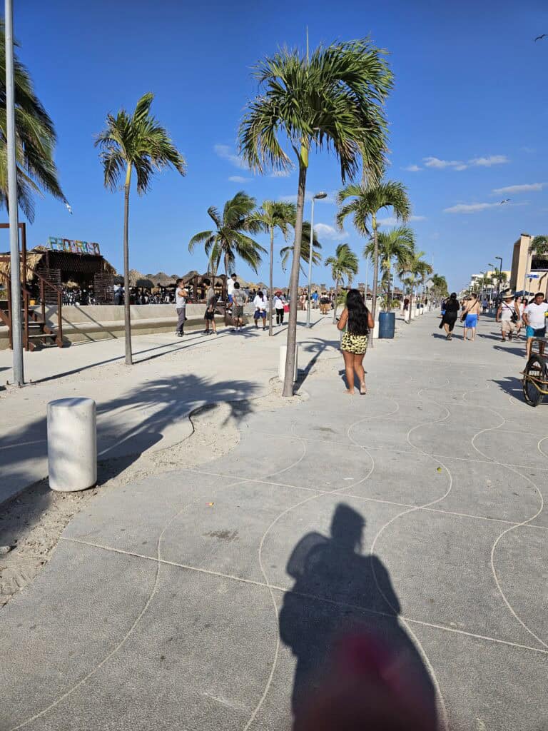 Malecon or board walk along Progreso Beach in Mexico