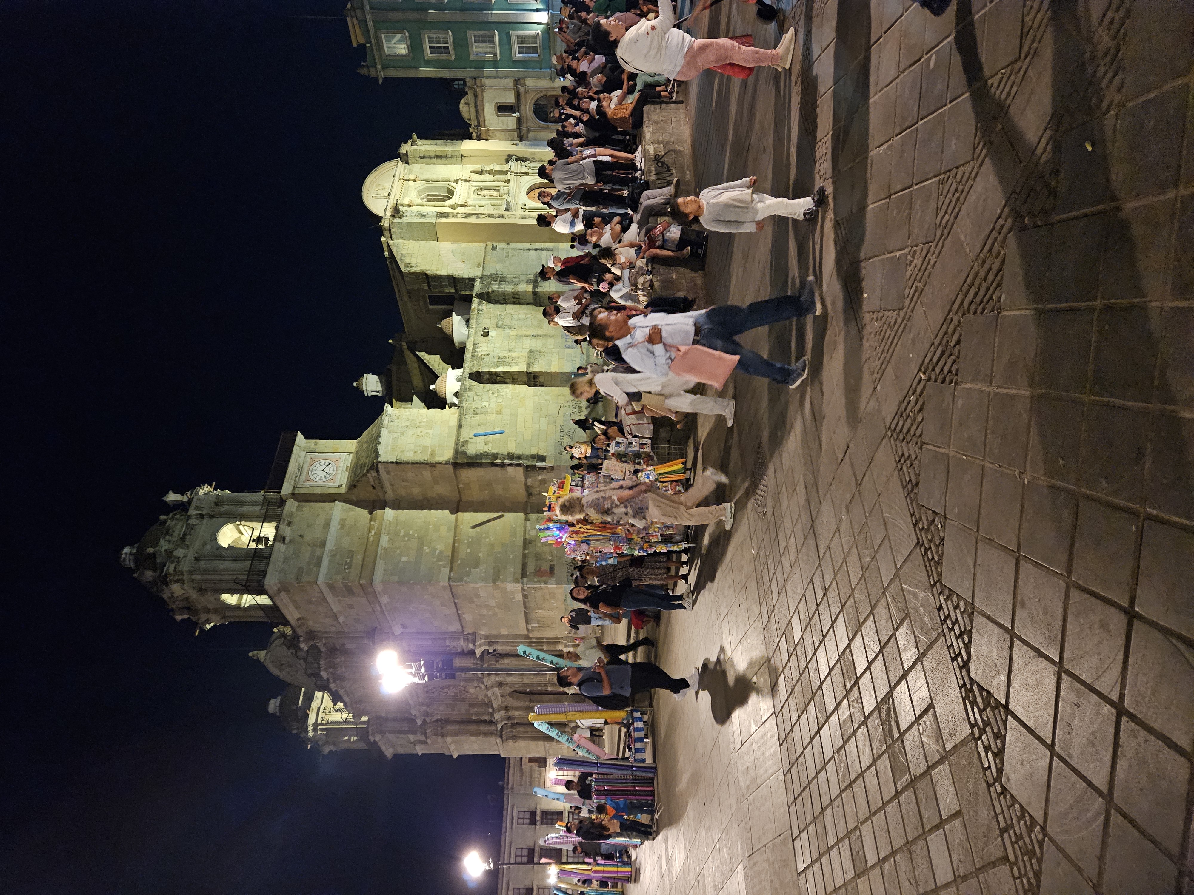 Night view in the Zocalo in Oaxaca Mexico