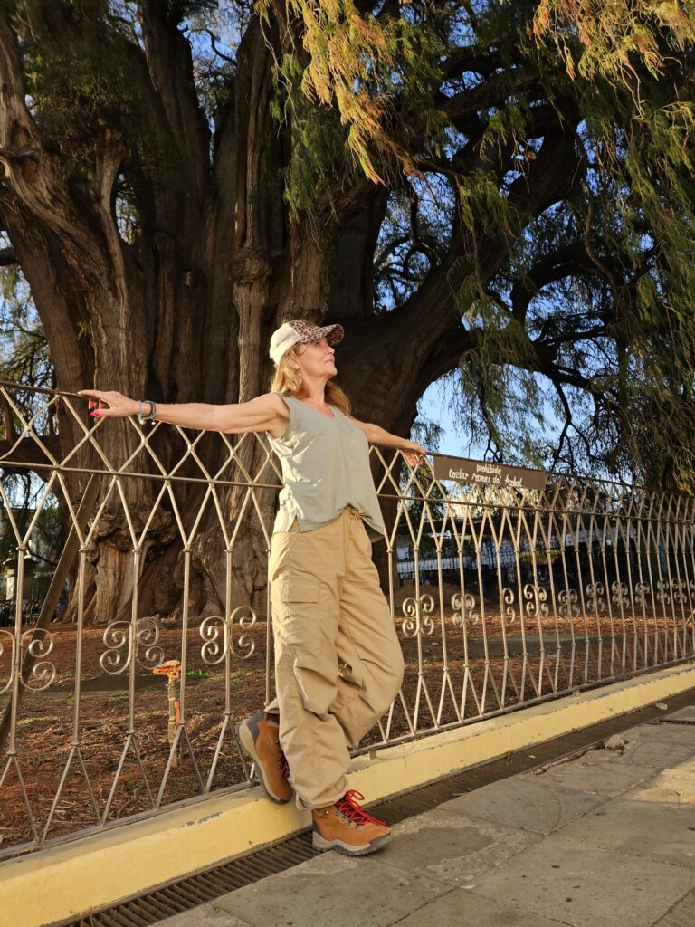 Phot of me in front of the El Tule Tree in Oaxca Mexico
