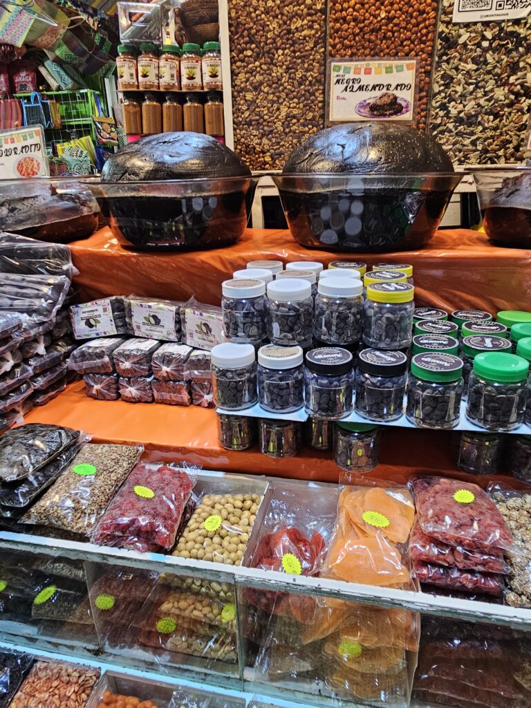 Colorful display at the market in Oaxaca Mexico