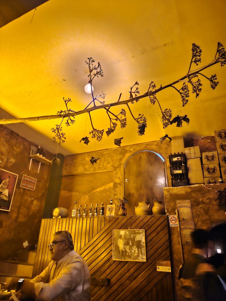 Interior of wine bar located in Oaxaca Mexico