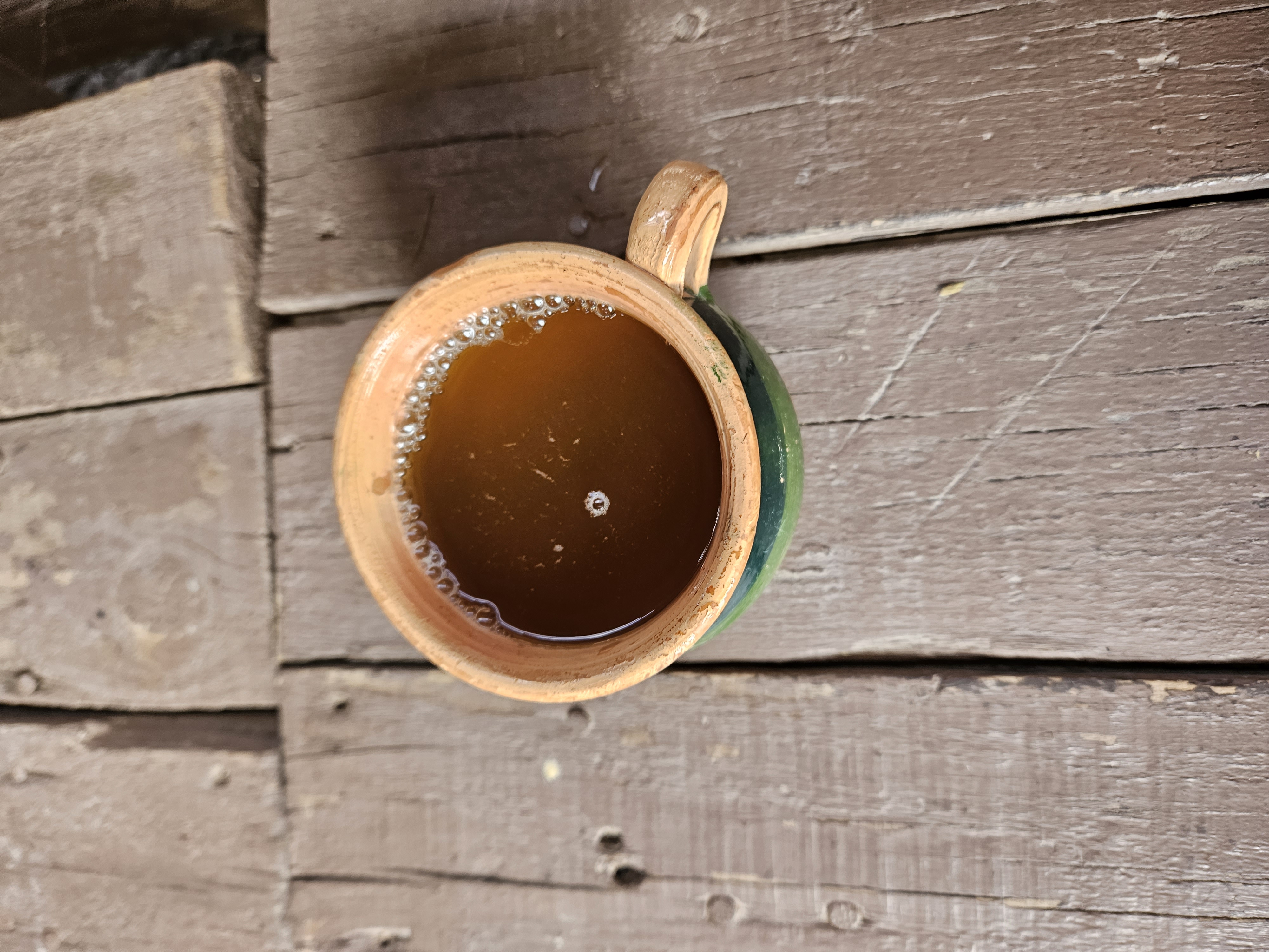 Cup of herbal tea as part of the temazcal ceremony in Oaxaca Mexico