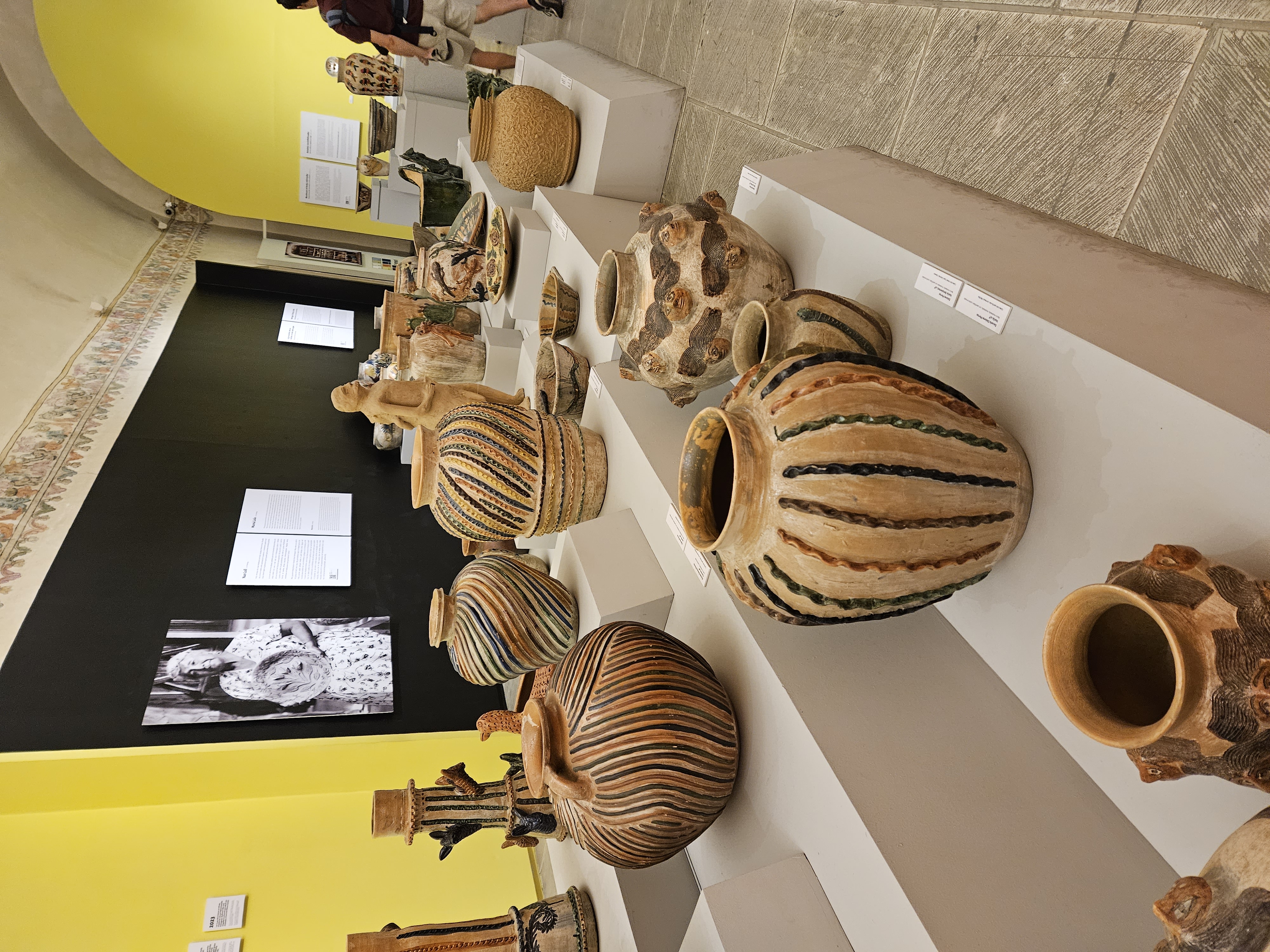 Display of pottery found in Oaxaca Mexico