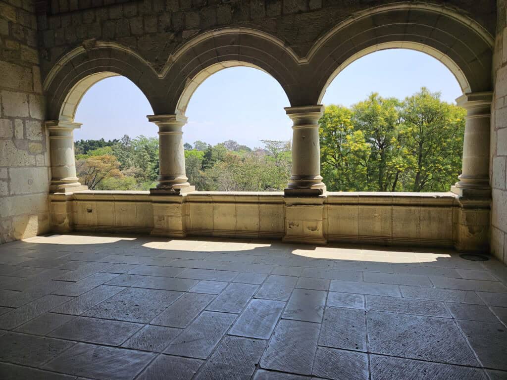 View inside looking out at the Museo de las Culturas de Oaxaca