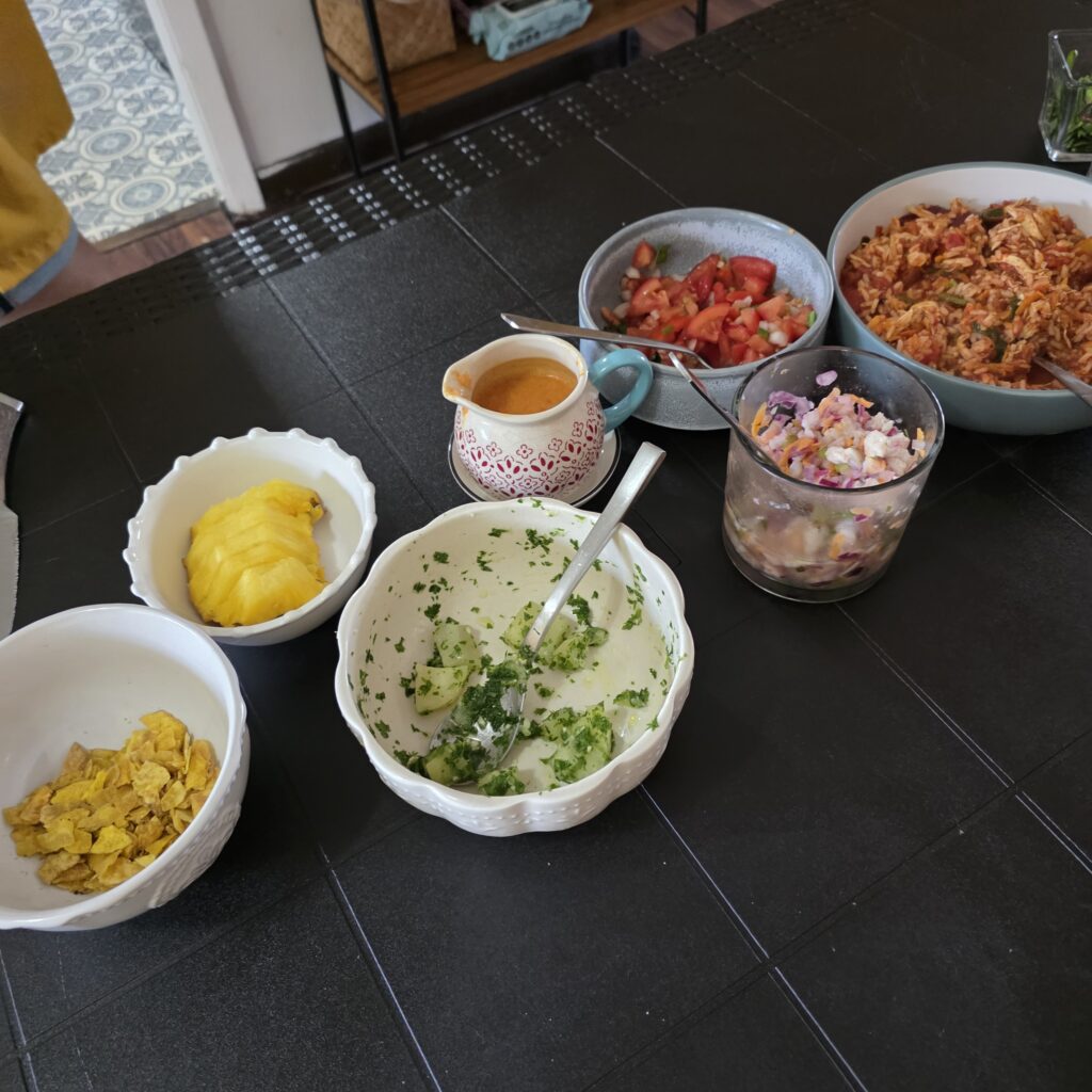 Dishes of food prepared duinrg a cooking class in Panama City Panama