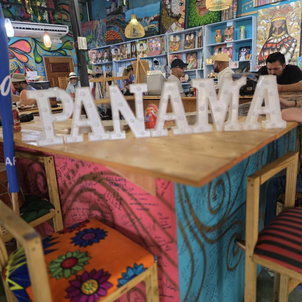 Panama in white letters found in a shop in Casco Viejo Panama