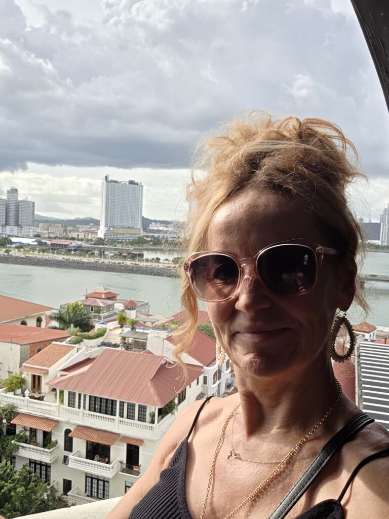 Me at the top of the tower of Mirador de San Francisco de Asis in Casco Viejo Panama