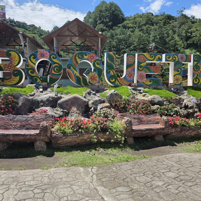 Colorful large letter sign for Boquete Panama